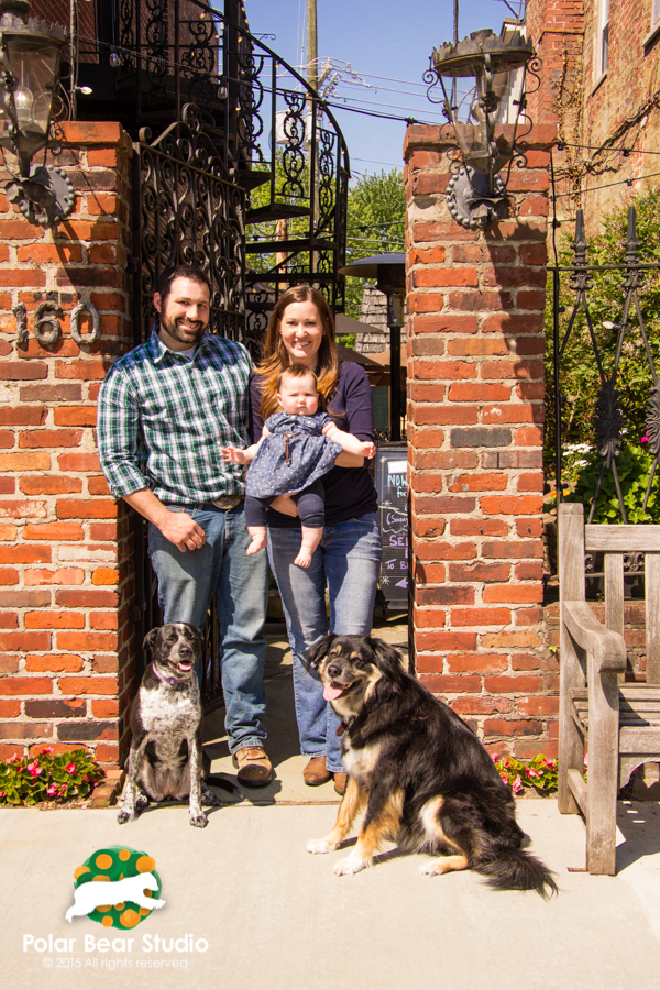 Furry family photos in downtown Zionsville, Indiana | Photo by Polar Bear Studio, Copyright 2015