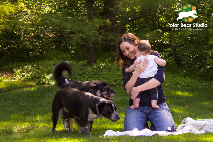 Dogs checking up on Momma and baby | Photo by Polar Bear Studio, Copyright 2015