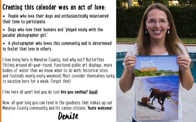 Creating This Calendar Was An Act of Love- Dogs of Manatee County Calendar